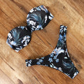 Animal Print Leopard Bikini Push Up Swimsuit Sexy Women Bikini Set 2021 Brazilian Thong Bathing Suit Bandeau Beach Wear Swimwear