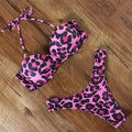 Animal Print Leopard Bikini Push Up Swimsuit Sexy Women Bikini Set 2021 Brazilian Thong Bathing Suit Bandeau Beach Wear Swimwear