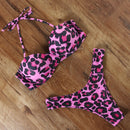 Animal Print Leopard Bikini Push Up Swimsuit Sexy Women Bikini Set 2021 Brazilian Thong Bathing Suit Bandeau Beach Wear Swimwear