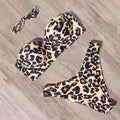 Animal Print Leopard Bikini Push Up Swimsuit Sexy Women Bikini Set 2021 Brazilian Thong Bathing Suit Bandeau Beach Wear Swimwear