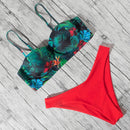 Animal Print Leopard Bikini Push Up Swimsuit Sexy Women Bikini Set 2021 Brazilian Thong Bathing Suit Bandeau Beach Wear Swimwear