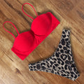 Animal Print Leopard Bikini Push Up Swimsuit Sexy Women Bikini Set 2021 Brazilian Thong Bathing Suit Bandeau Beach Wear Swimwear