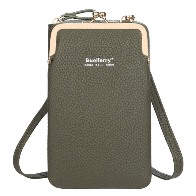 Baellerry Fashion Crossbody Bags Women Mini PU Leather Shoulder Messenger Bag For Girls Yellow Bolsas Ladies Phone Purse Zipper