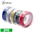 5Pcs 9mm For DYMO 3D Embossing Tape Plastic 3D Embossing Label Tape Printer Ribbon For DYMO 12695 Motex E-101 E-303 Label Maker