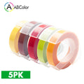 5Pcs 9mm For DYMO 3D Embossing Tape Plastic 3D Embossing Label Tape Printer Ribbon For DYMO 12695 Motex E-101 E-303 Label Maker