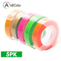5Pcs 9mm For DYMO 3D Embossing Tape Plastic 3D Embossing Label Tape Printer Ribbon For DYMO 12695 Motex E-101 E-303 Label Maker