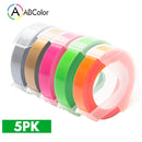 5Pcs 9mm For DYMO 3D Embossing Tape Plastic 3D Embossing Label Tape Printer Ribbon For DYMO 12695 Motex E-101 E-303 Label Maker