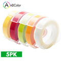 5Pcs 9mm For DYMO 3D Embossing Tape Plastic 3D Embossing Label Tape Printer Ribbon For DYMO 12695 Motex E-101 E-303 Label Maker