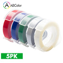 5Pcs 9mm For DYMO 3D Embossing Tape Plastic 3D Embossing Label Tape Printer Ribbon For DYMO 12695 Motex E-101 E-303 Label Maker