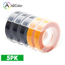 5Pcs 9mm For DYMO 3D Embossing Tape Plastic 3D Embossing Label Tape Printer Ribbon For DYMO 12695 Motex E-101 E-303 Label Maker