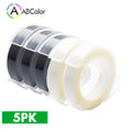 5Pcs 9mm For DYMO 3D Embossing Tape Plastic 3D Embossing Label Tape Printer Ribbon For DYMO 12695 Motex E-101 E-303 Label Maker