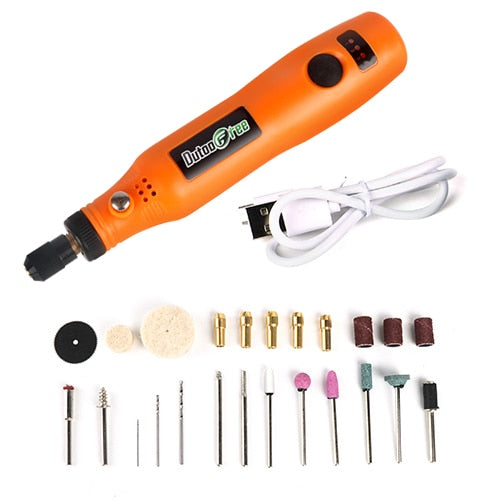Mini Wireless Drill Electric Carving Pen Variable Speed USB Cordless Drill Rotary Tools Kit Engraver Pen for Grinding Polishing