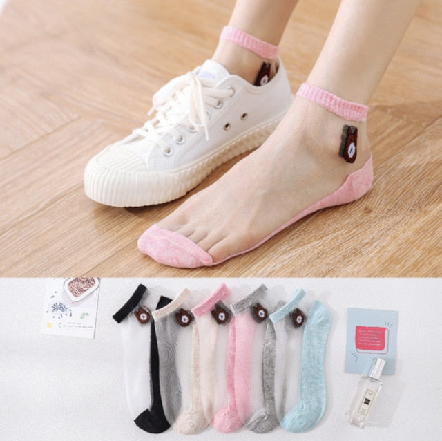5 Pairs/lot Women Leopard Spring Sesame Street Cute Ankle Socks Cute Funny Lips Print Boat Short Sox Invisible Lady Girl Summer