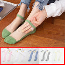 5 Pairs/lot Women Leopard Spring Sesame Street Cute Ankle Socks Cute Funny Lips Print Boat Short Sox Invisible Lady Girl Summer