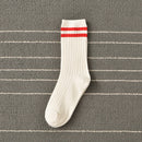 Spring Socks Women Woman  Korean Version of The Two Bars Japanese Striped Cotton Tube  Pile Socks Ins Tide Socks College Style