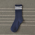 Spring Socks Women Woman  Korean Version of The Two Bars Japanese Striped Cotton Tube  Pile Socks Ins Tide Socks College Style