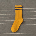 Spring Socks Women Woman  Korean Version of The Two Bars Japanese Striped Cotton Tube  Pile Socks Ins Tide Socks College Style