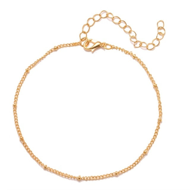 IPARAM Women's Anklet Bohemian Layered Heart Anklet 2021 Summer Beach Anklets On Foot Ankle Bracelets For Women Leg Chain