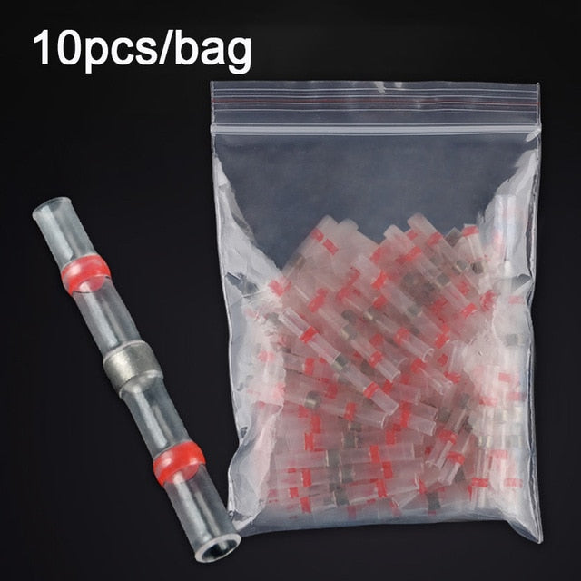 Heat Shrinkable Wire Connectors 10/20/30PCS SST21 Waterproof Sleeve AWG22-18 Butt Electrical Splice Tinned Solder Seal Terminal