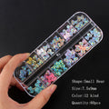 12 grid box 60Pcs 3D Cute Bear/Butterfly Resin Nail Art Decorations Aurora Rhinestone for Nails Glitter DIY Manicure Accessories