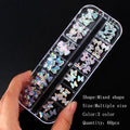 12 grid box 60Pcs 3D Cute Bear/Butterfly Resin Nail Art Decorations Aurora Rhinestone for Nails Glitter DIY Manicure Accessories