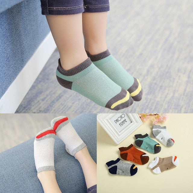 10Pcs/5Pairs Children Sock Breathable Sports Girls Boys Sokcs Unisex Cotton Stripe Chaussette Enfant Garcon Skarpetki Dla dzieci