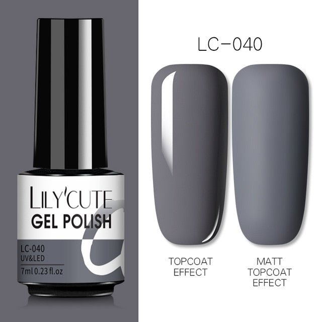 LILYCUTE 7ml Gel Nail Polish  For Nails Semi Permanent Soak Off Gel UV LED Varnishes Base Top Matte Coat Gel Polish Nail Art Gel