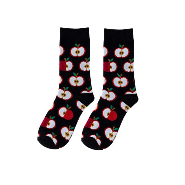 Funny Men Women Fashion Harajuku Fruit Socks Lovely Art With Avocado Sushi Food Animal Dog Happy Socks