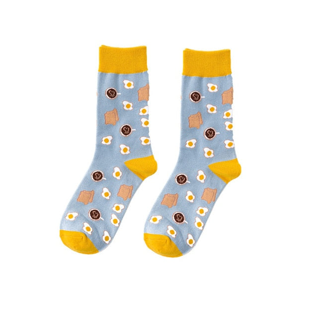 Funny Men Women Fashion Harajuku Fruit Socks Lovely Art With Avocado Sushi Food Animal Dog Happy Socks