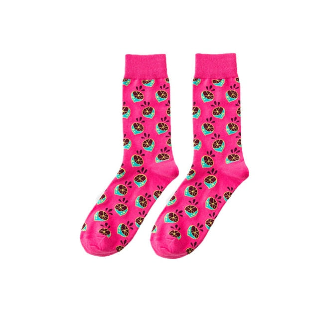 Funny Men Women Fashion Harajuku Fruit Socks Lovely Art With Avocado Sushi Food Animal Dog Happy Socks