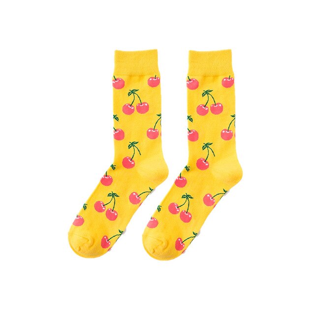 Funny Men Women Fashion Harajuku Fruit Socks Lovely Art With Avocado Sushi Food Animal Dog Happy Socks