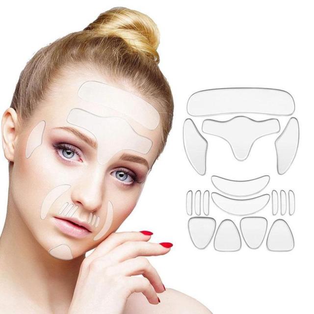 16pcs Anti Patches Rimpel Pads Reusable Silicone Removal Sticker Face Forehead Neck Eye Sticker Skin Care Patch