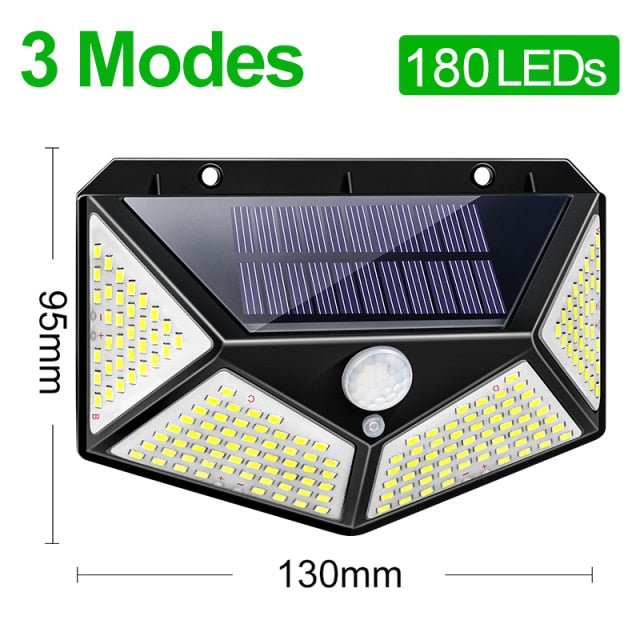 180 100 LED Solar Light Outdoor Solar Lamp with Motion Sensor Solar LED Light Waterproof Sunlight Powered for Garden Decoration