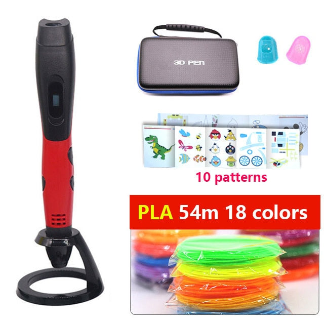 High quality 3D pen 3D printing pen,ABS and PLA filament 1.75mm. USB output, low voltage security, with beautiful storage bag