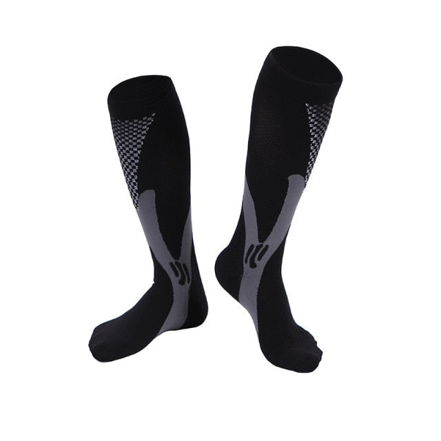 Men Women Compression Socks Fit For Sports Black Compression Socks For Anti Fatigue Pain Relief Knee High Stockings EU 39-47 Hot