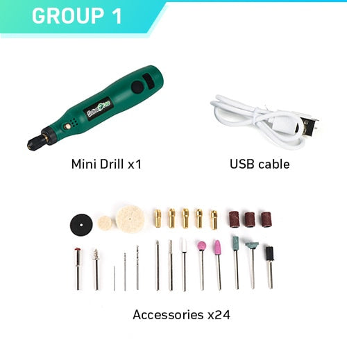 USB Cordless Rotary Tool Kit Woodworking Engraving Pen DIY For Jewelry Metal Glass Mini Wireless Drill With Dremel Accessories