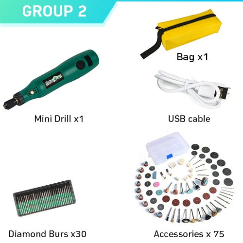 USB Cordless Rotary Tool Kit Woodworking Engraving Pen DIY For Jewelry Metal Glass Mini Wireless Drill With Dremel Accessories
