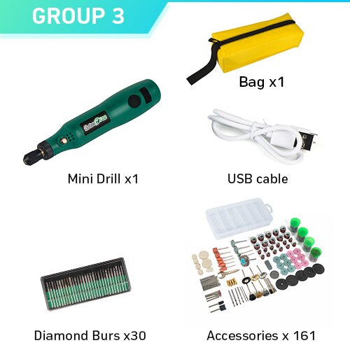 USB Cordless Rotary Tool Kit Woodworking Engraving Pen DIY For Jewelry Metal Glass Mini Wireless Drill With Dremel Accessories