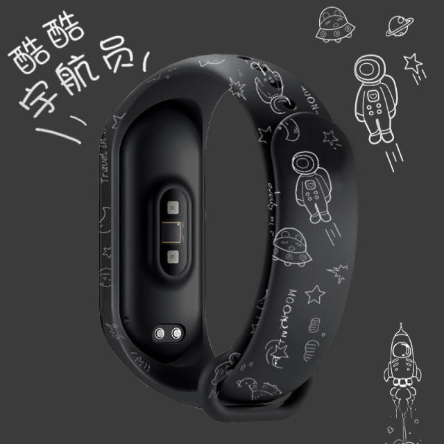 Strap For Xiaomi Mi Band 4 3 5 6 watch band Creative graffiti style Silicone bracelet replacement For XiaoMi band 4 5 Wristband