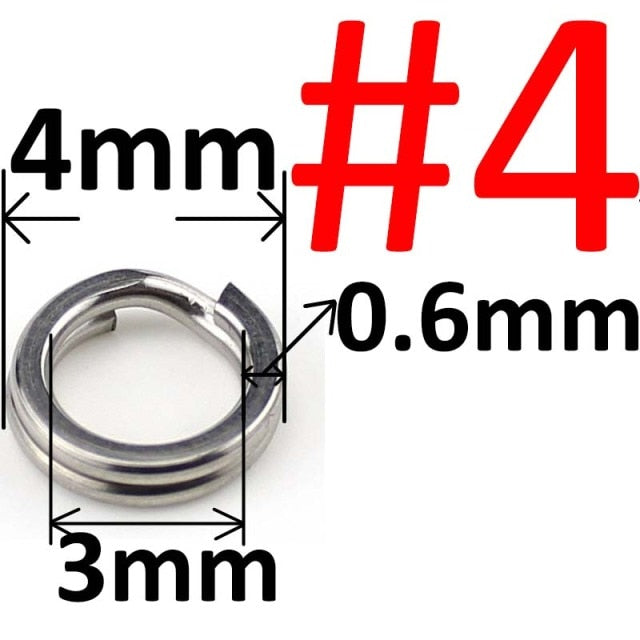 100 or 50 pcs Stainless Steel Split Ring Heavy Duty Fishing Double Ring Connector Fishing Accessories For Fishing Hook Snap Lure