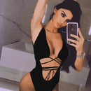 2021 Hollow Sexy Swimwear Women Bandage Padded One Piece Swimsuit Monokini Biquini Traje De Bano Mujer Trikini Badpak Femme