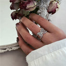 IF ME 2 Paired Butterfly Couple Adjustable Opening Ring Set for Women Men Unisex Gold Silver Color Metal Rings Trendy Jewelry