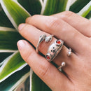 IF ME 2 Paired Butterfly Couple Adjustable Opening Ring Set for Women Men Unisex Gold Silver Color Metal Rings Trendy Jewelry