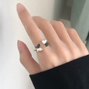 IF ME 2 Paired Butterfly Couple Adjustable Opening Ring Set for Women Men Unisex Gold Silver Color Metal Rings Trendy Jewelry