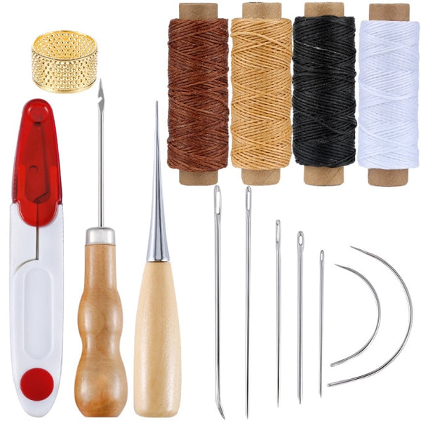 KAOBUY Professional Leather Craft Tools Kit Hand Sewing Stitching Punch Carving Work Saddle Set Accessories DIY Tool Set