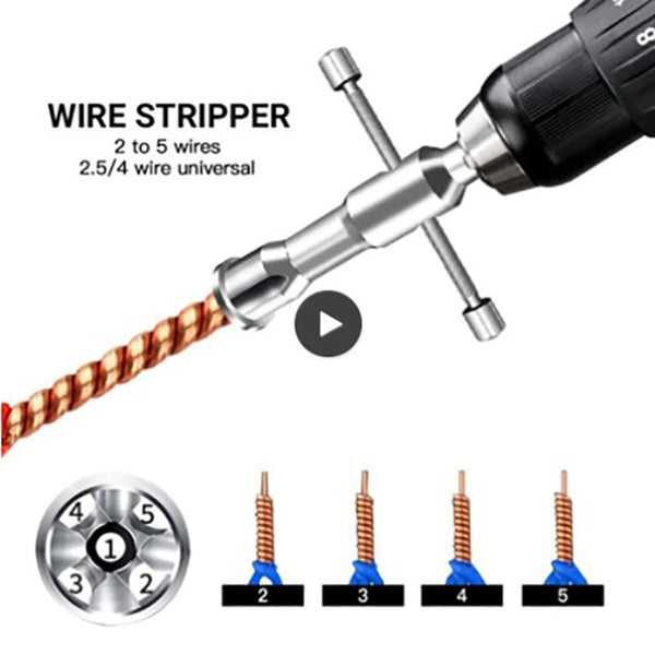Electrician General Automatic Wire Stripper Twisted Wire Tool Quick Stripper Line Cable Peeling Twisting Connector Wire Stripper
