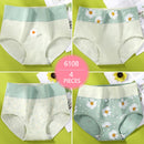 High Waist 4Pcs/Set Cotton Panties Women Body Shaper Fashion Briefs Underwear Breathable Comfort Female Lingerie Plus Size M-5XL