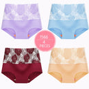 High Waist 4Pcs/Set Cotton Panties Women Body Shaper Fashion Briefs Underwear Breathable Comfort Female Lingerie Plus Size M-5XL