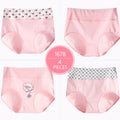 High Waist 4Pcs/Set Cotton Panties Women Body Shaper Fashion Briefs Underwear Breathable Comfort Female Lingerie Plus Size M-5XL