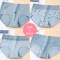 High Waist 4Pcs/Set Cotton Panties Women Body Shaper Fashion Briefs Underwear Breathable Comfort Female Lingerie Plus Size M-5XL